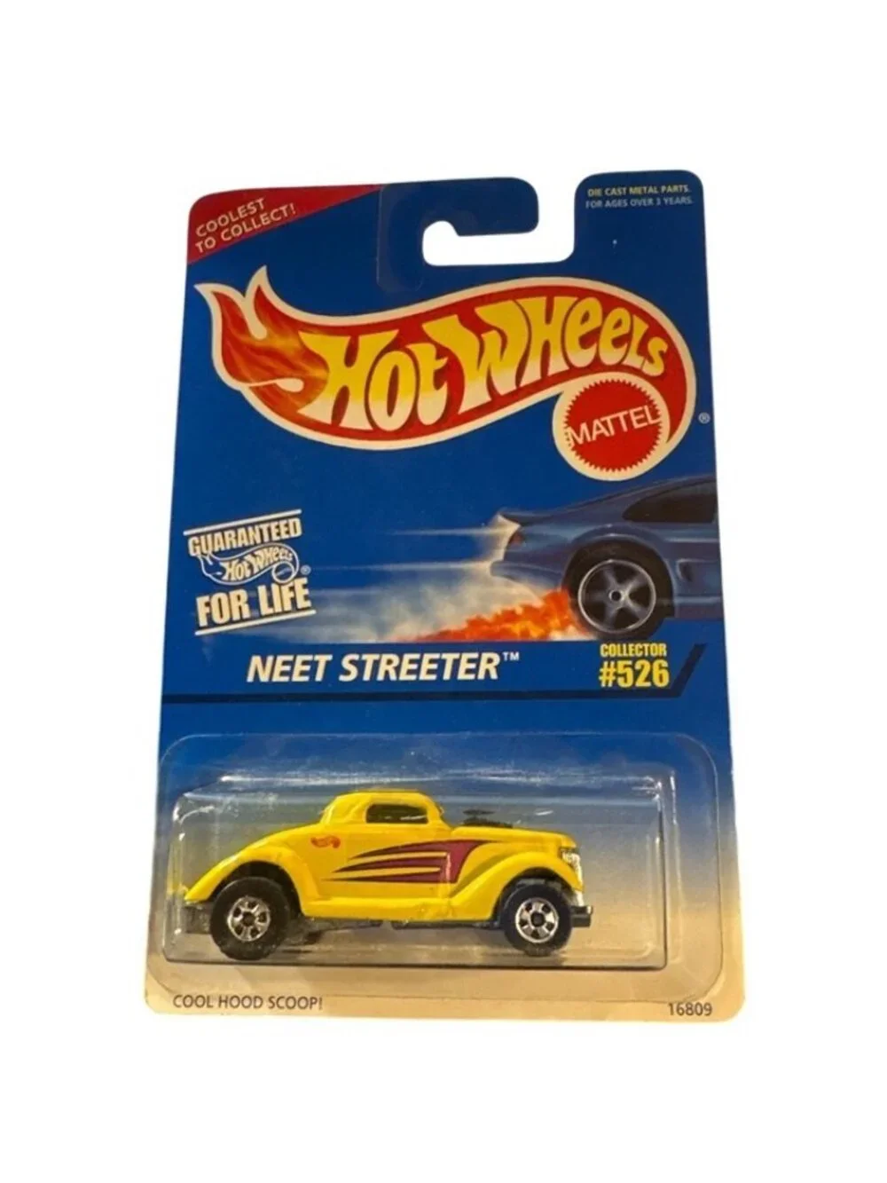 Vintage Die Cast Hot Wheels Neet Streeter #526 Car Yellow With Hood Scoop 1996